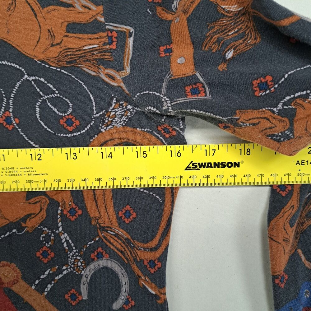 Anthropologie Rodeo XSP Long Sleeve Mock Neck Shirt Horse Equestrian Print Small - Picture 7 of 8